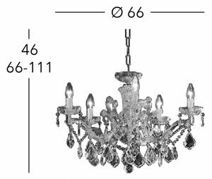 Kolarz 3149.85.3.KoT - Lampadario di cristallo MARIA LOUISE 5xE14/40W/230V 24K oro