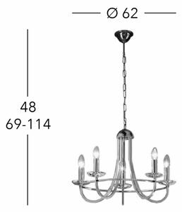 Kolarz 330.85.8C - Lampadario di cristallo a sospensione con catena IMPERIAL 5xE14/60W/230V oro