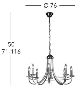 Kolarz 330.88.8C - Lampadario di cristallo a sospensione con catena IMPERIAL 8xE14/60W/230V oro