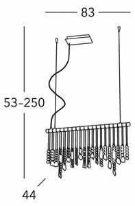 Kolarz 104.85.5 - Lampadario di cristallo a sospensione STRETTA 5xG9/40W/230V cromo lucido