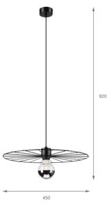 Lampadario a sospensione con filo MONTANA 1xE27/15W/230V diametro 45 cm nero