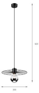 Lampadario a sospensione con filo MONTANA 1xE27/15W/230V diametro 30 cm nero