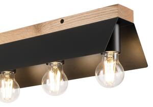 Plafoniera ESME 5xE27/15W/230V nero/quercia