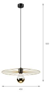 Lampadario a sospensione con filo MONTANA 1xE27/15W/230V diametro 45 cm oro/nero