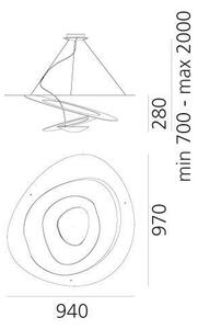 Artemide 1254120A -Lampadario a sospensione con filo LED dimmerabile PIRCE LED/44W/230V 3000K oro