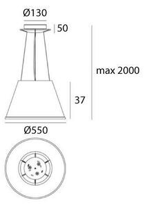 Artemide 1124110A - Lampadario a sospensione con filo CHOOSE MEGA 3xE27/12W/230V bianco