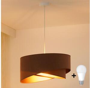 Brilagi - Lampadario LED a sospensione con filo LYRA 1xE27/15W/230V marrone/oro
