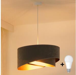 Brilagi - Lampadario LED a sospensione con filo LYRA 1xE27/15W/230V grigio/oro