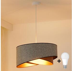 Brilagi - Lampadario LED a sospensione con filo LYRA 1xE27/15W/230V grigio/color crema/oro