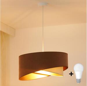 Brilagi - Lampadario LED a sospensione con filo LYRA 1xE27/15W/230V marrone/color crema/oro