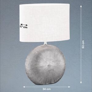 FISCHER & HONSEL Lampada da tavolo Tobse argento/bianco alta 53 cm