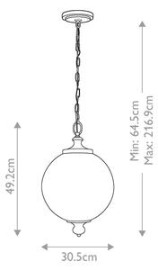 Feiss FE-PARKMAN-PL-PN - Lampadario a sospensione con catena PARKMAN 1xE27/60W/230V