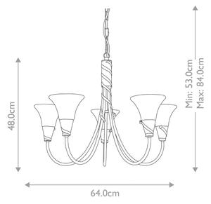 Elstead EM5-COPPER - Lampadario a sospensione con catena EMILY 5xE14/40W/230V