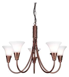 Elstead EM5-COPPER - Lampadario a sospensione con catena EMILY 5xE14/40W/230V