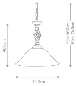 Elstead PB-P-BLACK - Lampadario a sospensione con catena PEMBROKE 1xE27/60W/230V