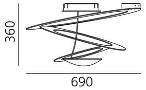 Artemide 1255110A-Plafoniera LED dimmerabile PIRCE LED/44W/230V 3000K bianco