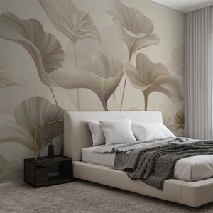 Carta da parati Splendide foglie grandi di colore beige, Carta da parati Floreale, w00385v3 : Uwalls.it
