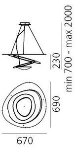 Artemide 1256120A -Lampadario a sospensione con filo LED dimmerabile PIRCE LED/44W/230V 3000K oro