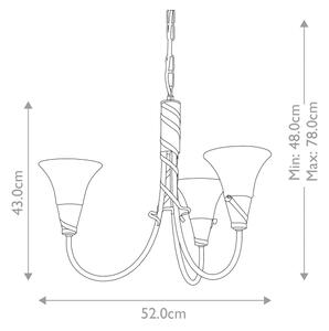 Elstead EM3-COPPER - Lampadario a sospensione con catena EMILY 3xE14/40W/230V