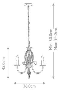 Elstead ART3-BLACK - Lampadario a sospensione con catena ARTISAN 3xE14/60W/230V