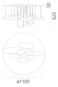 Artemide 1366110A -Lampadario a plafone LED dimmerabile MERCURY LED/58W/230V 3000K