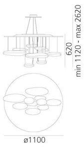 Artemide 1367110A - Lampadario a sospensione con filo LED dimmerabile MERCURY LED/58W/230V 3000K