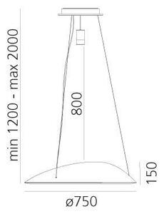 Artemide 1402010APP-LED RGBW Lampadario dimmerabile a sospensione con filo AMELUNA LED/45W/230V 3000K