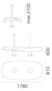 Artemide 1513010A - Lampadario a sospensione con filo COSMIC 2xR7s/11W/230V cromo lucido