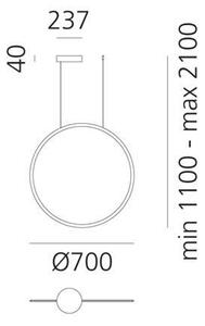 Artemide 1992030APP - Lampadario a sospensione con filo LED dimmerabile DISCOVERY LED/40W/230V 3000K nero