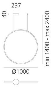 Artemide 1993060APP-Lampadario a sospensione con filo LED dimmerabile DISCOVERY LED/60W/230V 3000K bronzo