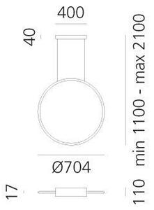 Artemide 1992330APP - LED RGBW Lampadario dimmerabile a sospensione con filo DISCOVERY LED/42W/230V nero