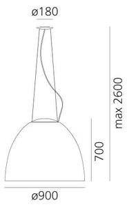 Artemide A242910 - Lampadario a sospensione con filo NUR 2xR7s/11W/230V grigio