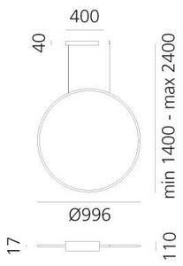 Artemide 1993310APP-LED RGBW Lampadario dimmerabile a sospensione con filo DISCOVERY LED/59W/230V antracite