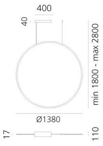 Artemide 1994210APP - Lampadario a sospensione con filo LED dimmerabile DISCOVERY LED/84W/230V antracite