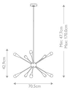 Feiss FE-JAX10-MB - Lampadario a sospensione con supporto rigido LED JAX 10xG9/3W/230V nero/oro