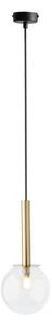 Lampadario a sospensione con filo DAISY 1xG9/12W/230V diametro 14 cm oro/nero/limpido