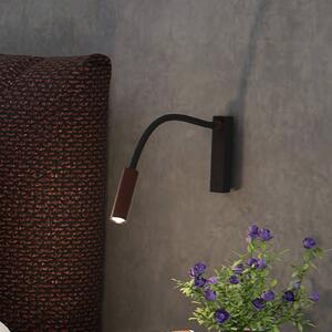 Molto Luce Arok Applique a LED, nero/marrone caffè, alluminio