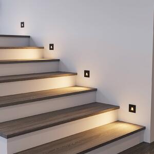 Molto Luce Lampada a incasso Wall 68R SQ, nero, alluminio, CCT