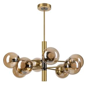 Lampadario a sospensione con supporto rigido ROLLO 8xE14/5W/230V oro/fumé beige
