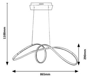 Rabalux 5358 - Lampadario LED a sospensione con filo AISHA LED/38W/230V