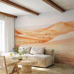 Carta da parati Dune nel deserto, paesaggio del paesaggio dell'acquerello della sabbia, colore blu e, Carta da parati Natura, w00892 : Uwalls.it