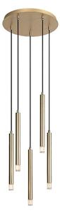 Rabalux 72361 - Lampadario a sospensione con filo RAMIRA 5xG9/5W/230V oro