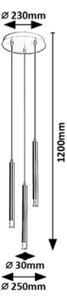 Rabalux 72358 - Lampadario a sospensione con filo RAMIRA 3xG9/5W/230V nero