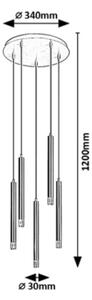 Rabalux 72360 - Lampadario a sospensione con filo RAMIRA 5xG9/5W/230V nero