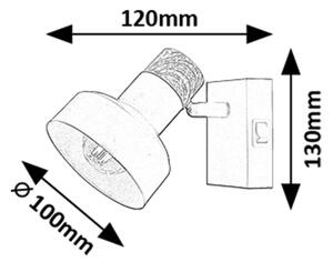 Rabalux 73055 - Faretto da parete SASKIA 1xE14/15W/230V