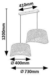 Rabalux 72190 - Lampadario a sospensione con filo FARELIA 2xE27/10W/230V