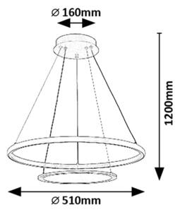 Rabalux 72040 - Lampadario a sospensione con filo LED dimmerabile JASERO LED/42W/230V 3000-6500K + +TC