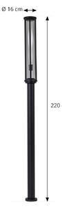 Lucande, lampione Alivaro, nero, alluminio, 220 cm, E27