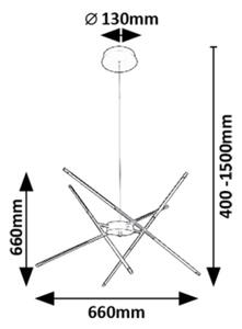 Rabalux 72338 - Lampadario LED a sospensione con filo HENLI2 LED/40W/230V 3000K nero