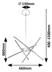 Rabalux 72339 - Lampadario LED a sospensione con filo HENLI2 LED/40W/230V 3000K oro